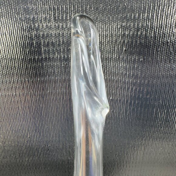 Viking Glass Swung Vase with Frosted Cabbage Base 12inch Clear Glass Vase Vessel - Picture 15 of 16